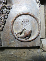 brampton church, hunts (28) c14 misericord ape