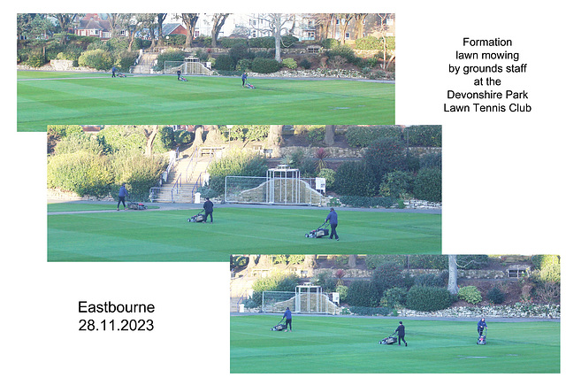 Devonshire Park Tennis Club mowing - Eastbourne - 28 11 2023