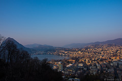 Morgenstimmung über Lugano - pls. view on black background  (© Buelipix)