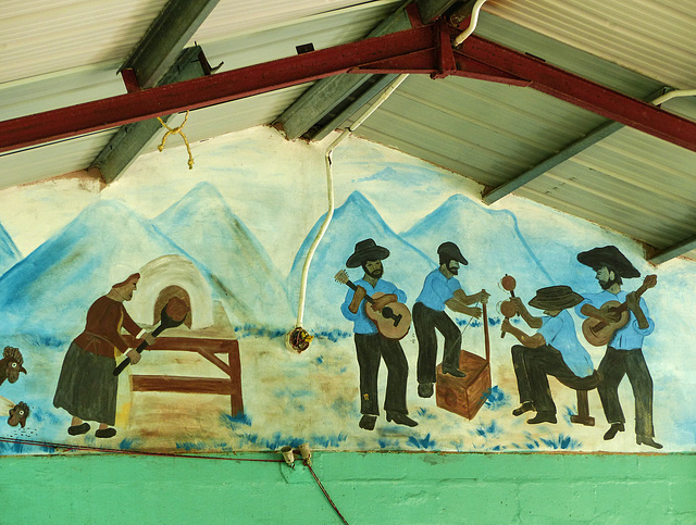 Mural at the Brasso Seco Visitors Facility, Trinidad