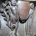 brampton church, hunts (30) c14 misericord knight and lady shield supporters