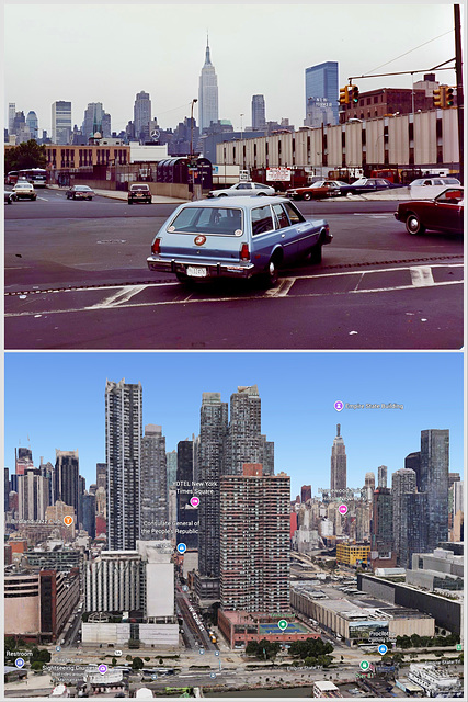 Looking up W 42nd Street from 12th Avenue (Scan from June 1981)