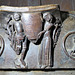 brampton church, hunts (31) c14 misericord knight and lady shield supporters