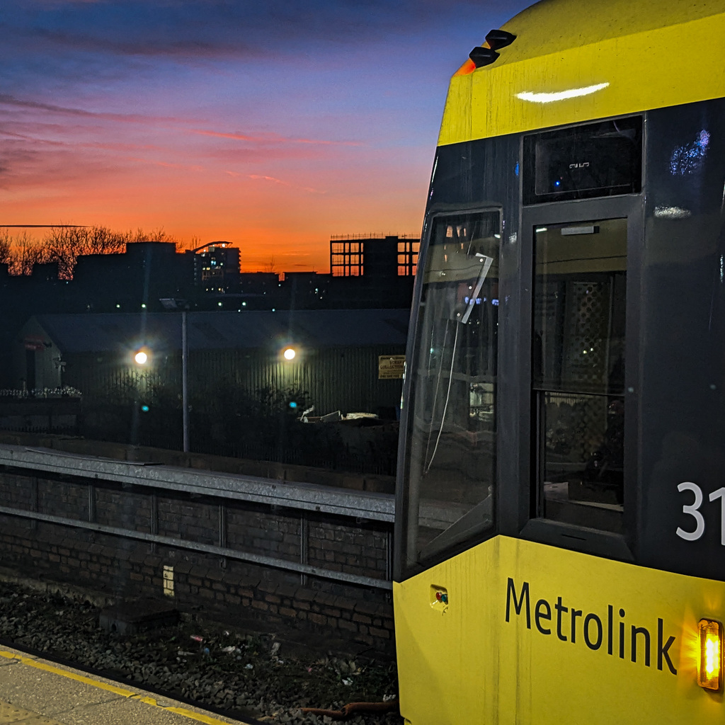 Sunset at the tramstop