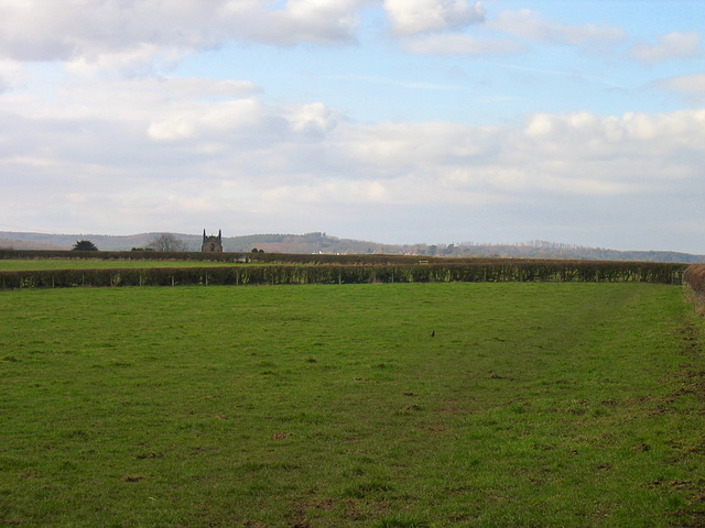 Church of St. James the Great at Longdon from near the Hill Top Trig Point