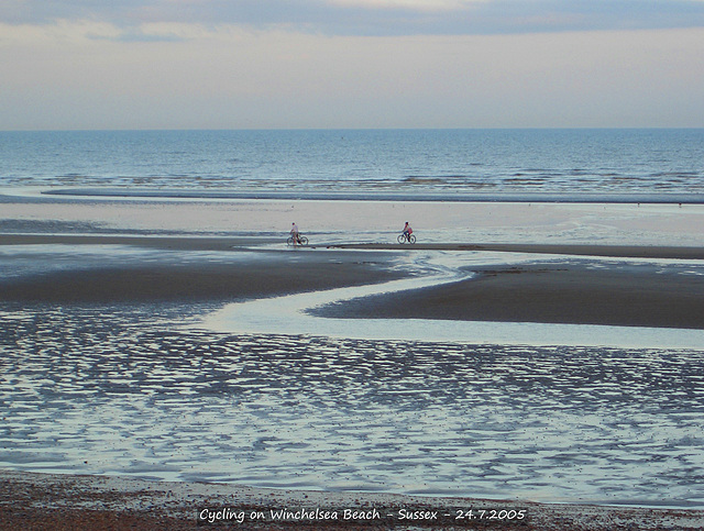 Cycling on Winchelsea Beach 24 7 2005