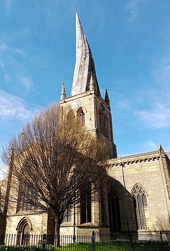The twisted spire of St.Mary & All Saints Church, Chesterfield.