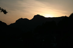 Sunset over the Langdale Pikes