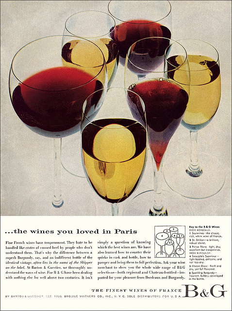 Barton & Guestier Wines Ad, c1957