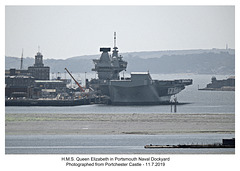 HMS Queen Elizabeth in Portsmouth Naval base 11 7 2019