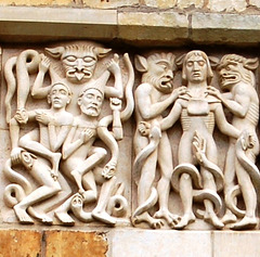 Replacement carving to frieze, west front, Lincoln Cathedral