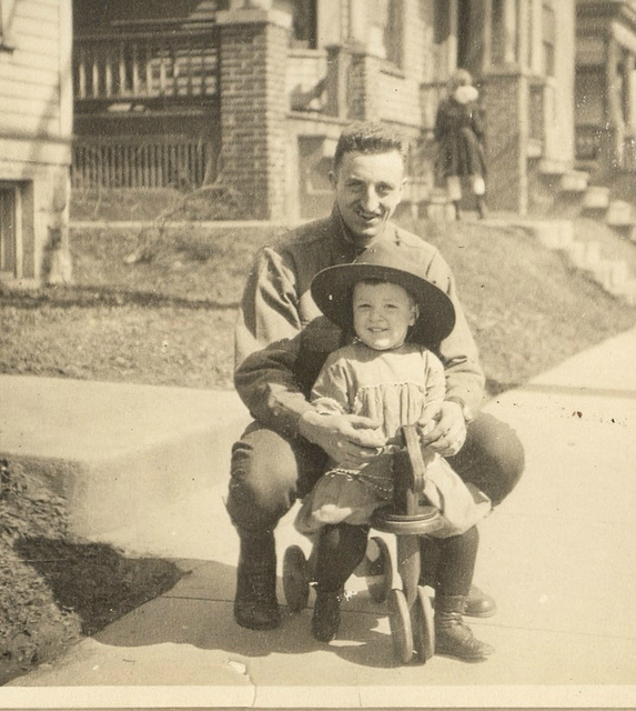 My father with his Uncle Pete, soon to go off to war in France. Early spring of 1918