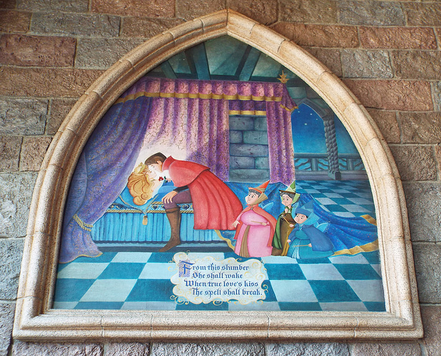 Sleeping Beauty Mural inside the Castle in Disneyland, June 2016