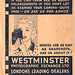Movie camera advert on Westminster Photographic Exchange Ltd print wallet early 1940s