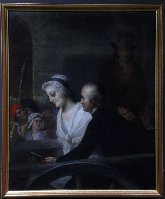 Marie-Antoinette conduite au supplice . Huile sur toile de Victoire Fradelle