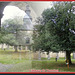 Collage de deux photos de l'abbaye et de l'église du Tronchet (35)