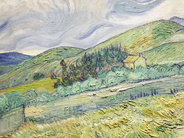 Detail of the Landscape from Saint-Remy by Van Gogh in the Metropolitan Museum of Art, July 2023