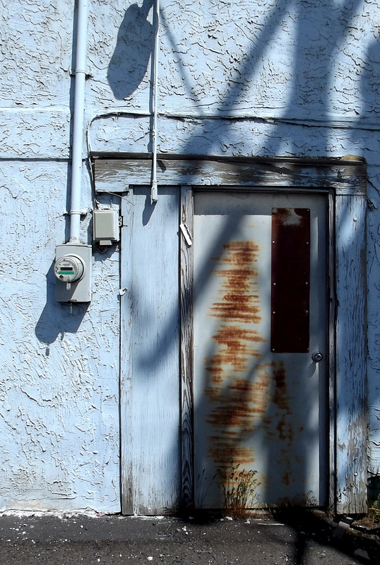 Shadows on a door