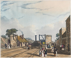 Coloured View on the Liverpool and Manchester Railway, 1831