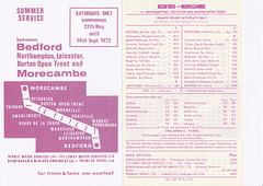 Bedford-Morecambe service leaflet Summer 1972