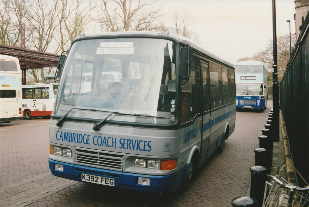 Cambridge Coach Services K392 FEG at Cambridge - 19 Apr 1994