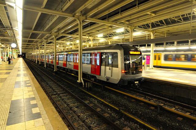 Metro train at Amstelstation