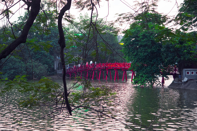 Hoan Kiem Lake in center of Hanoi