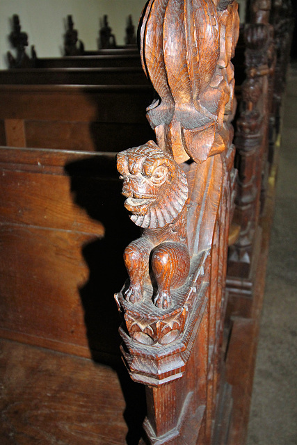 Detail of pew Earl Soham Church, Suffolk