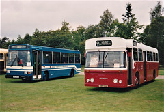 Great Yarmouth (K62 KEX) and former Portsmouth 196 (TBK 196K) at the Norfolk Showground – 12 Sep 1993 (204-14)