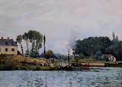 IMG 7087 Alfred Sisley. 1839-1899. Paris.   Bateaux à l'écluse de Bougival.    Boats at Bougival lock  1873.   Paris Orsay.