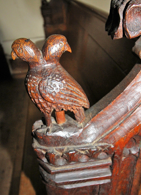 Detail of pew Earl Soham Church, Suffolk