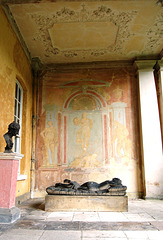 Remains of Frescoes by Gioseppe Borgnis, South Loggia, West Wycombe Park, Buckinghamshire