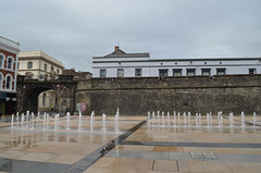 Londonderry, The City Wall and Fountain near The Guildhall