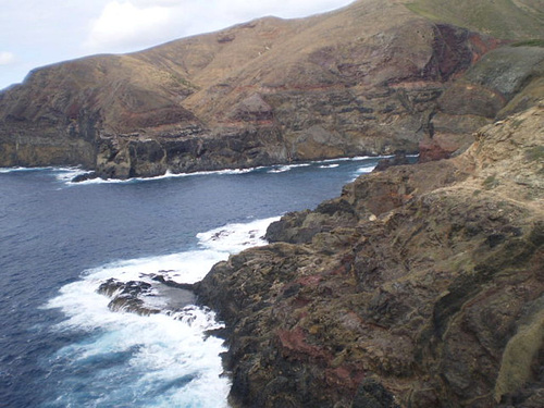 Rugged volcanic coast.