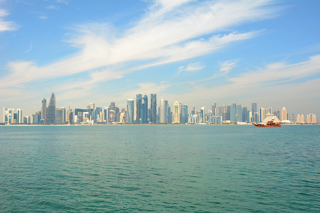 Qatar, Doha, Skyline on the Persian Gulf