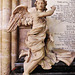 exeter cathedral, devon,angel on c18 tomb of bishop weston +1742 and family by thomas ady