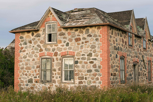 red brick and stones