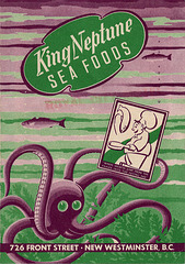 King Neptune Sea Foods Menu c1960