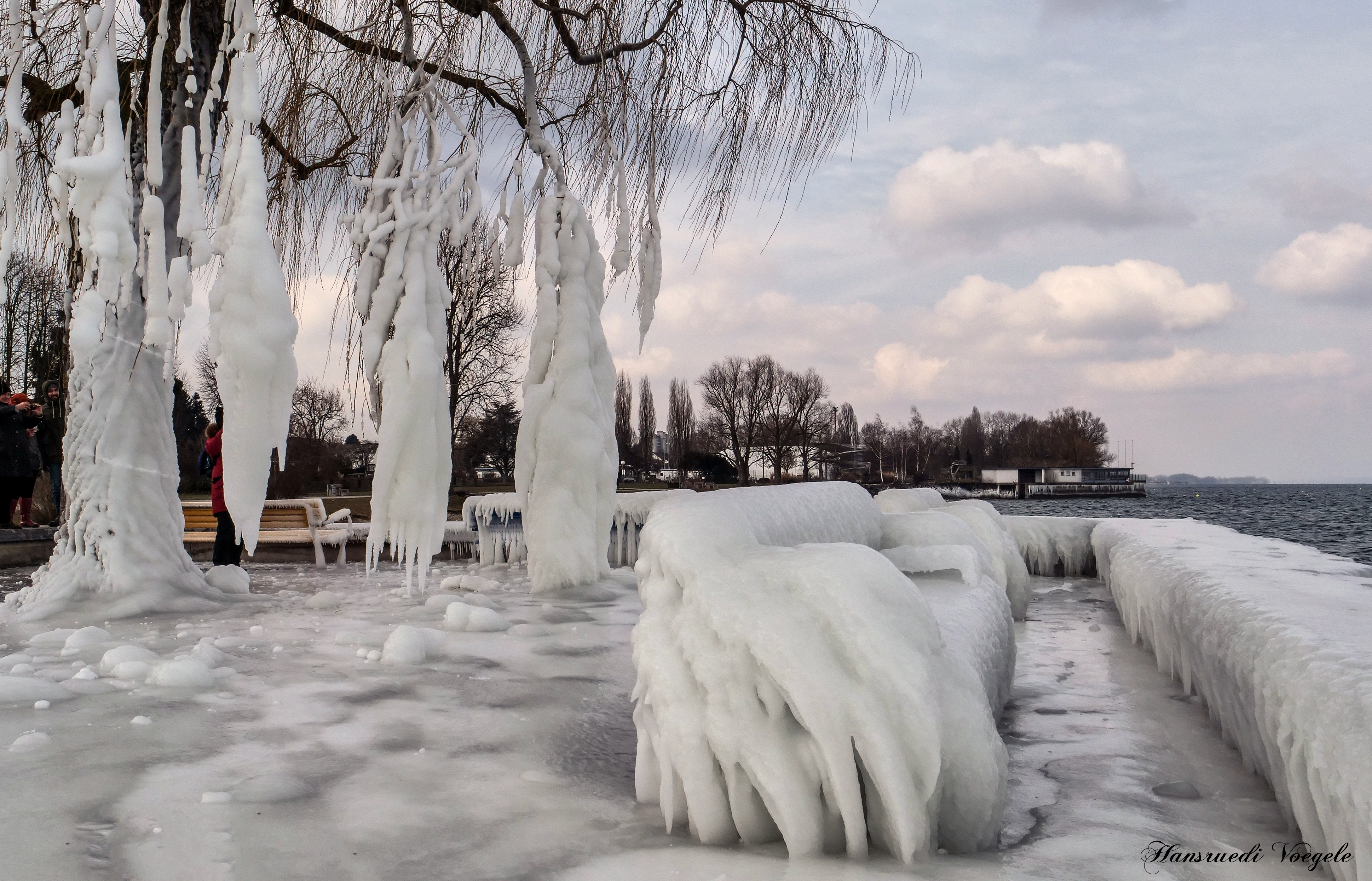 Eis auf dem Unter und Bodense