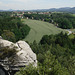 Blick Richtung Walthersdorf, Mitte rechts erkennt man den Ersatzparkplatz