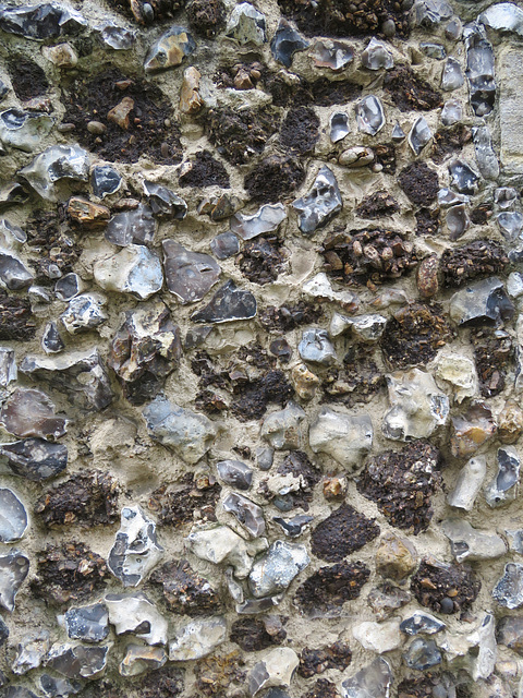 cobham church , surrey (3)puddingstone in the early norman tower, probably early c12