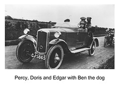 Percy, Doris, Edgar & Ben in a car c1930