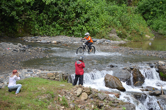 Bolivia, North Yungas Road (Death Road), Crossing the Stream