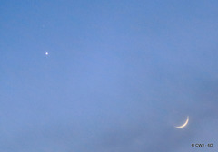 A Triple Conjunction taken this evening at dusk - New Moon, Venus and Mars