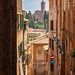 Looking down Vicolo di S. Salvatore, Siena towards San Clemente in Santa Maria dei Servi