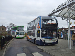 DSCF5996 Stagecoach East (Cambus) AE10 BYJ and Stephensons of Essex YN55 NKH in Newmarket - 3 Dec 2016