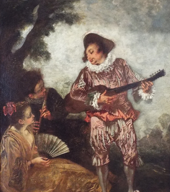 Detail of The Ogling Man by Watteau in the Virginia Museum of Fine Arts, June 2018