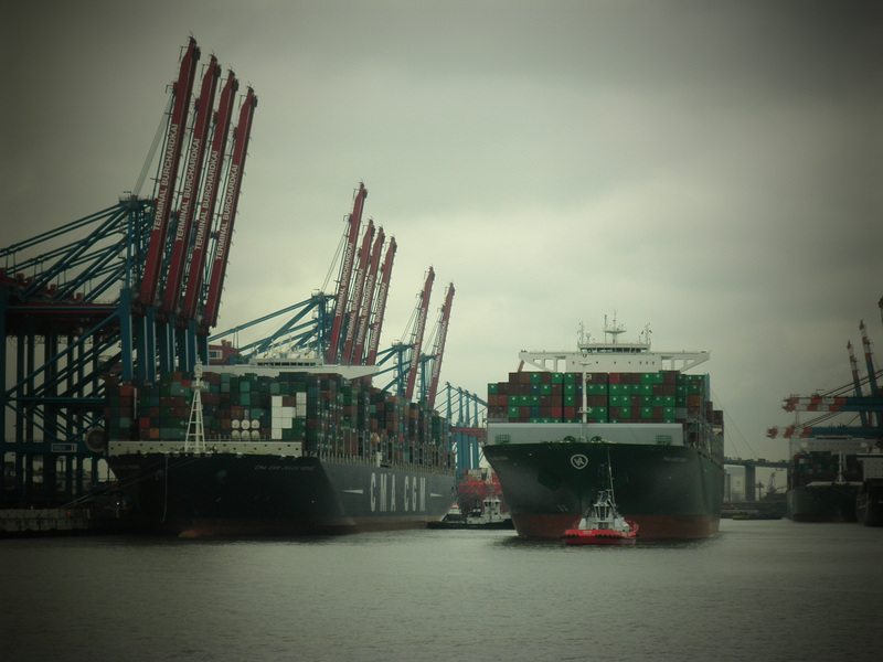 schöne Perspektive in den Waltershofer Hafen
