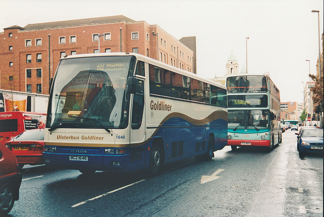Ulsterbus BCZ 1648 and Citybus TCZ 9955 in Belfast - 5 May 2004