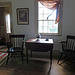 Window and Side Table inside the Hewlett House in Old Bethpage Village, August 2022